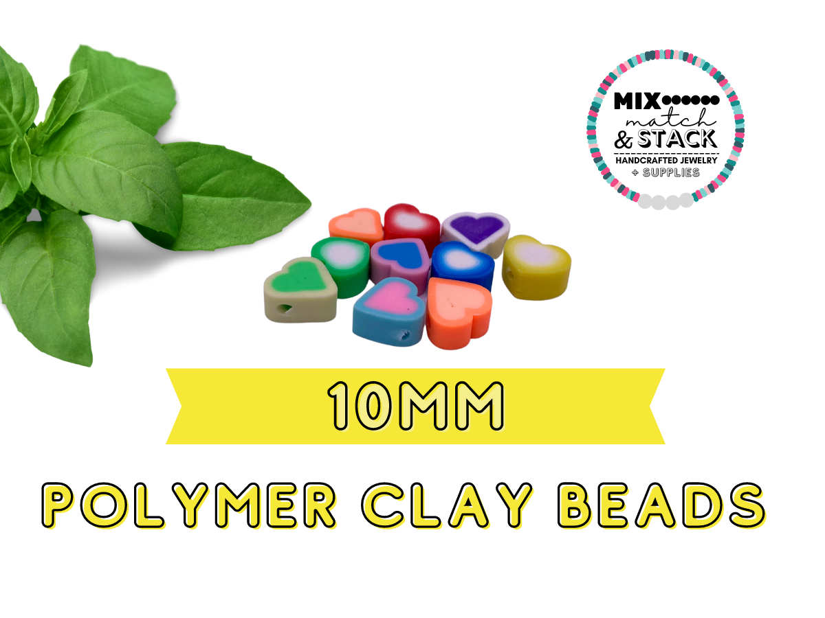 Heart Polymer Clay Beads
