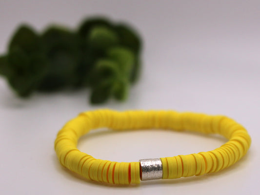 Solid Single Heishi Bracelet (Yellow)