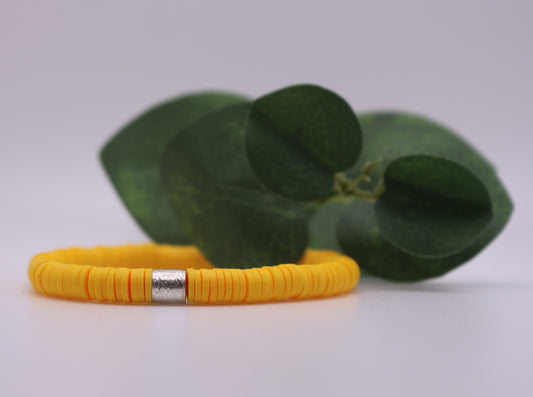 Solid Single Heishi Bracelet (Athletic Gold)
